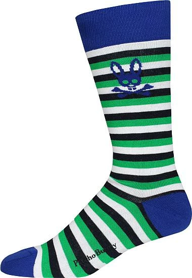 Psycho Bunny Striped Crew Golf Socks - Single Pairs