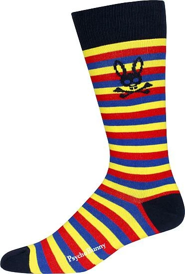 Psycho Bunny Striped Crew Golf Socks - Single Pairs - Image 2