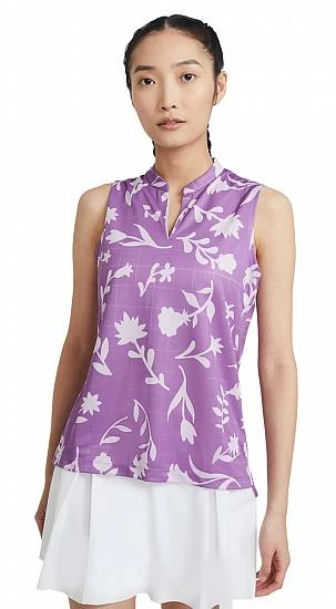 Nike Women's Breathe Floral Print Sleeveless Golf Shirts - Previous Season Style - ON SALE - Image 2