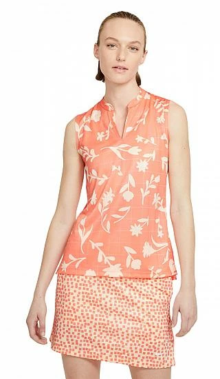 Nike Women's Breathe Floral Print Sleeveless Golf Shirts - Previous Season Style - ON SALE - Image 4