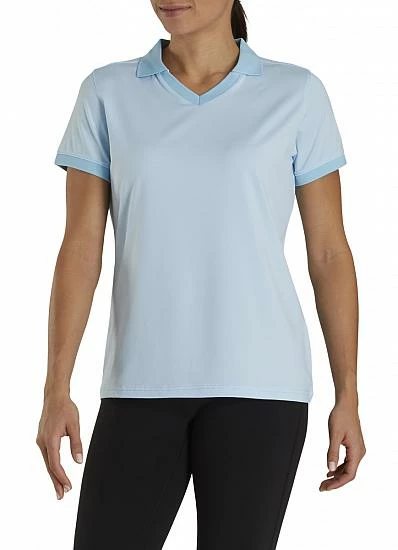 FootJoy Women's Stretch Lisle End On End Open Collar Golf Shirts - FJ Tour Logo Available - Image 3
