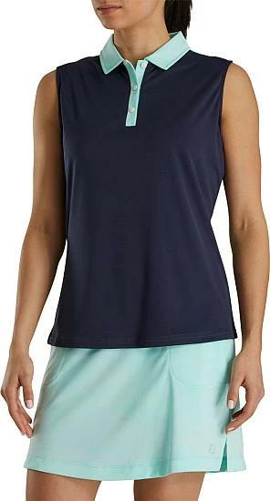 FootJoy Women's Jacquard Back Sleeveless Golf Shirts - FJ Tour Logo Available - Previous Season Style - Image 6