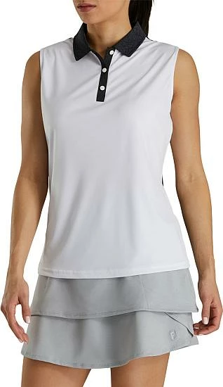FootJoy Women's Jacquard Back Sleeveless Golf Shirts - FJ Tour Logo Available - Previous Season Style - Image 3