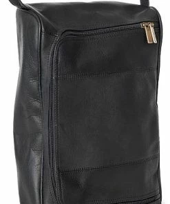 Links & Kings Crown Heritage Premium Leather Golf Shoe Bags