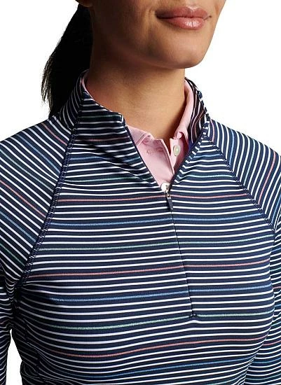 Peter Millar Women's Perth Raglan-Sleeve Metallic Stripe Quarter-Zip Golf Pullovers - Image 5
