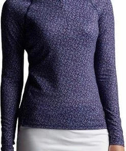 Peter Millar Women's Perth Raglan-Sleeve Quarter-Zip Golf Pullovers - Fly High Score Low Navy