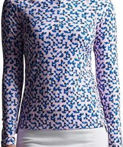 Peter Millar Women's Perth Raglan-Sleeve Quarter-Zip Golf Pullovers - Distressed Geo