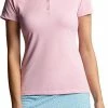 Peter Millar Women's Hicks Stripe Collar Sport Mesh Golf Shirts