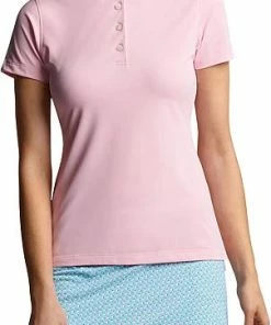 Peter Millar Women's Hicks Stripe Collar Sport Mesh Golf Shirts