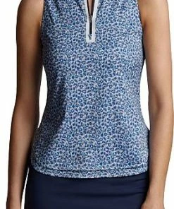 Peter Millar Women's Carner Quarter-Zip Sleeveless Golf Shirts - Wild Flowers