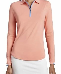 Peter Millar Women's Bianca Zip Long Sleeve Golf Shirts