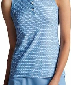 Peter Millar Women's Banded Sleeveless Golf Shirts - Blue Necessities