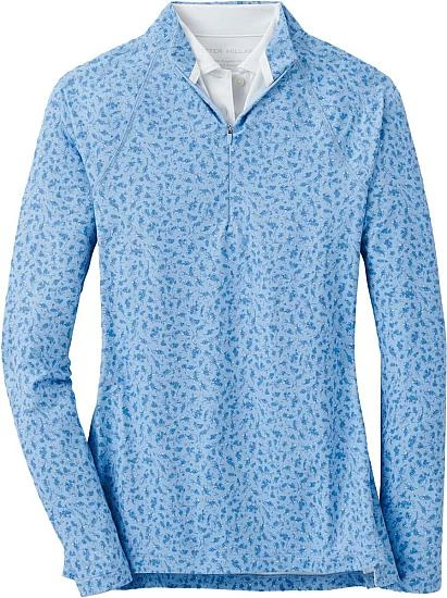 Peter Millar Women's Perth Raglan-Sleeve Quarter-Zip Golf Pullovers - Blue English Floral - Image 3