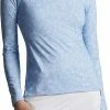 Peter Millar Women's Perth Raglan-Sleeve Quarter-Zip Golf Pullovers - Cottage Blue Palm Frond