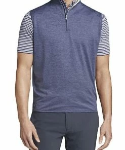 Peter Millar Crown Crafted Stealth Performance Quarter-Zip Golf Vests - Tour Fit