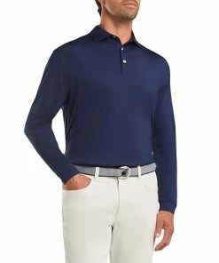 Peter Millar Solid Stretch Jersey Long Sleeve Golf Shirts