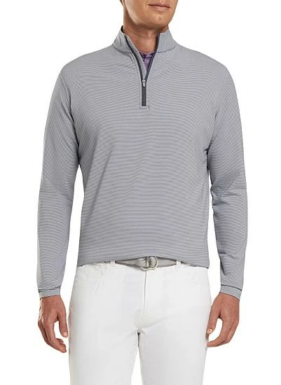 Peter Millar Perth Stretch Loop Terry Mini Stripe Quarter-Zip Golf Pullovers - Image 6