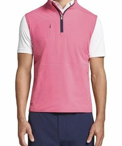 Peter Millar Crown Crafted Flex Adapt Half-Zip Golf Vests - Tour Fit