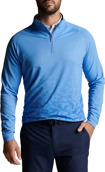 Peter Millar Perth Dip Dye Camo Performance Quarter-Zip Golf Pullovers