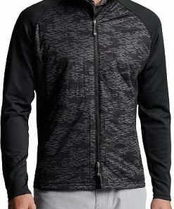 Peter Millar Merge Elite Hybrid Full-Zip Golf Jackets - Black Camo