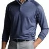 Peter Millar Crown Crafted Stealth Paisley Performance Quarter-Zip Golf Pullovers - Tour Fit