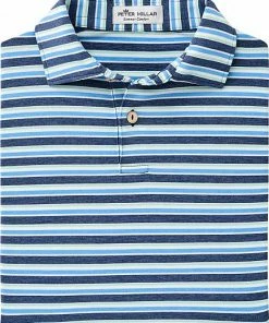 Peter Millar Center Stripe Stretch Jersey Junior Golf Shirts