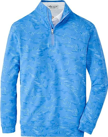 Peter Millar Perth Tropical Camo Performance Quarter-Zip Junior Golf Pullovers